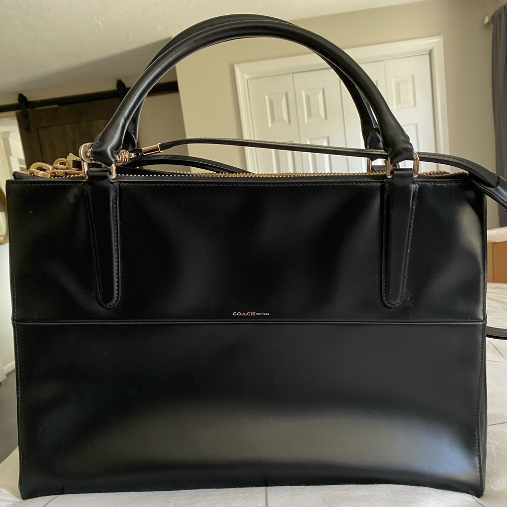 NWOT Coach Borough Bag - Black Leather